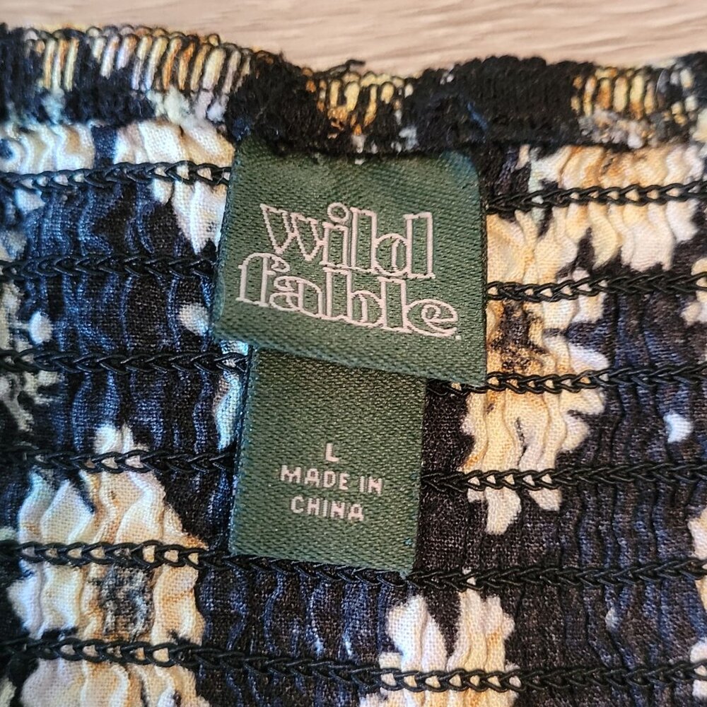 Wild Fable Floral Cropped Jumpsuit L Pockets Boho Cottagecore Country Girl - Picture 7 of 14